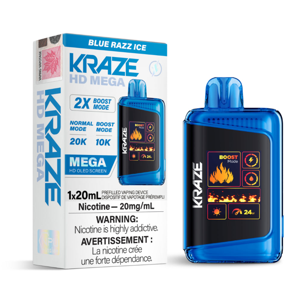 KRAZE HD MEGA (20K PUFF) - BLUE RAZZ ICE