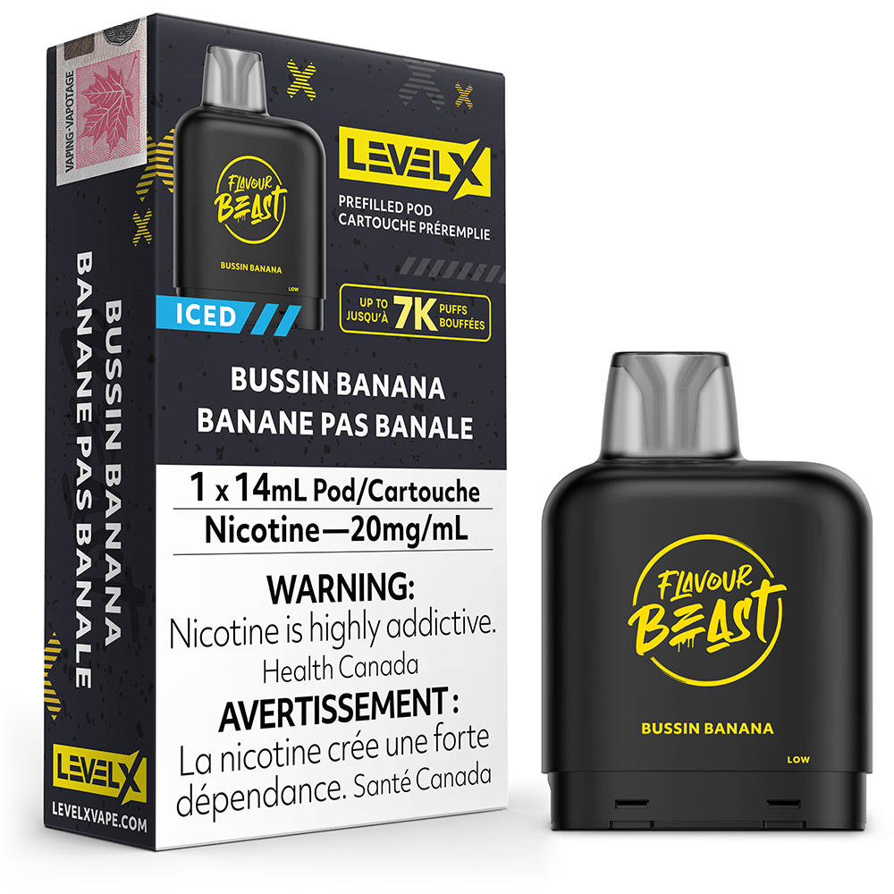 Level X Flavour Beast Pod 14mL - Bussin' Banana Iced Level X Pre-Filled Pod Systems