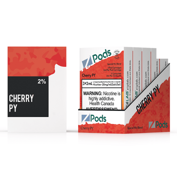 Z-PODS CHERRY PY Special Nic Blend (3 PACK) (S-Compatible) (Excised) Zpods E Juice 2% (20mg) Special Nic Blend (Feels like 35mg)