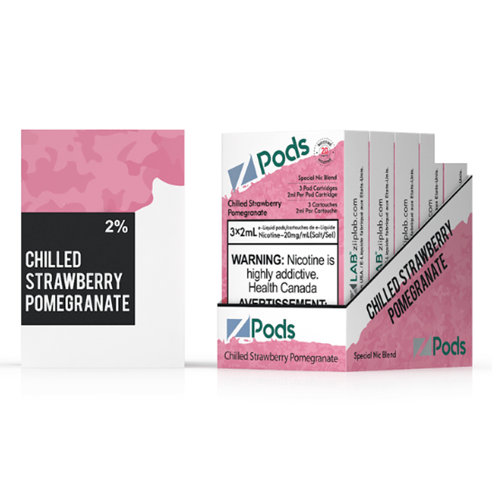 Z-PODS CHILLED STRAWBERRY POMEGRANATE Special Nic Blend (3 PACK) (S-Compatible) (Excised) Zpods E Juice 2% (20mg) Special Nic Blend (Feels like 35mg)