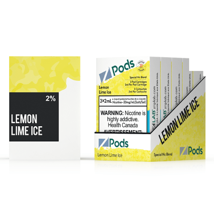 Z-PODS LEMON LIME ICE Special Nic Blend (3 PACK) (S-Compatible) (Excised) Zpods E Juice 2% (20mg) Special Nic Blend (Feels like 35mg)