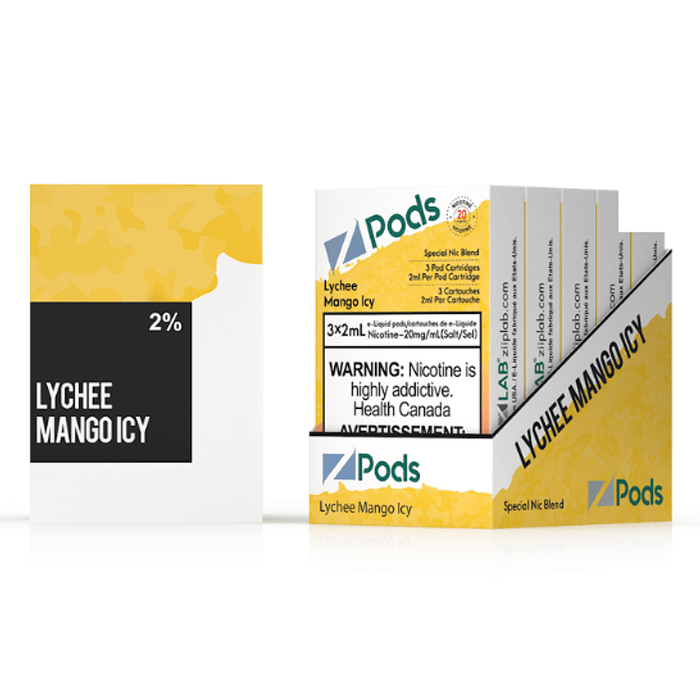 Z-PODS LYCHEE MANGO ICE Special Nic Blend (3 PACK) (S-Compatible) (Excised) Zpods E Juice 2% (20mg) Special Nic Blend (Feels like 35mg)