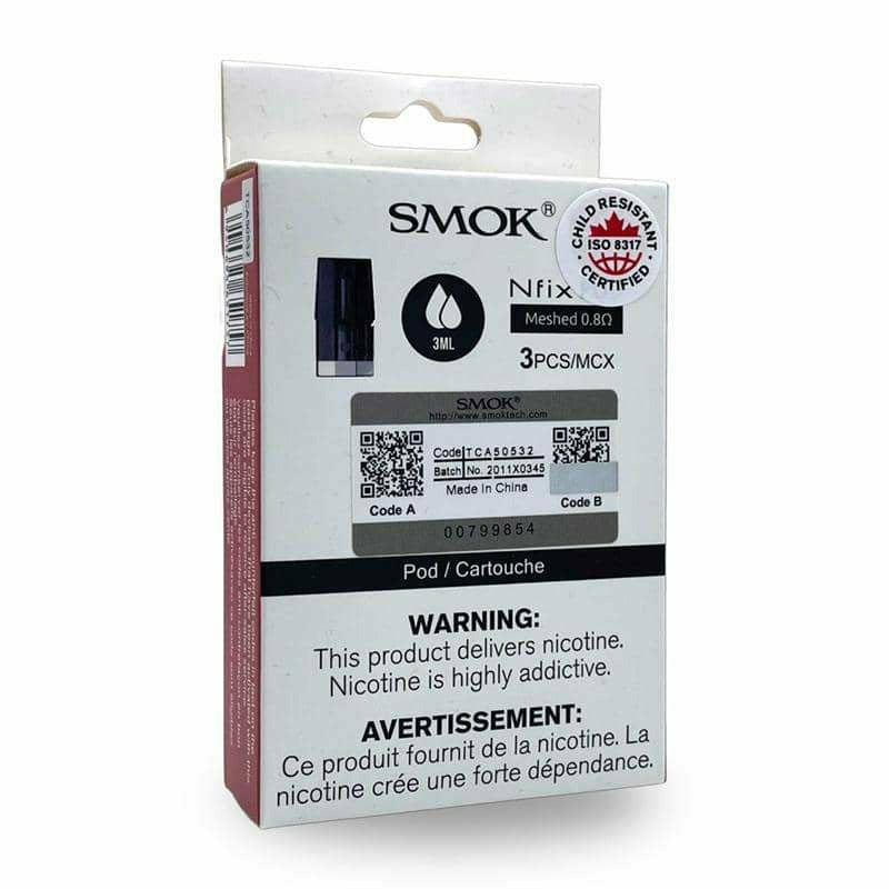 Smok Nfix Replacement Pods CRC Version Smok Coils Smok Nfix DC 0.8ohm MTL Replacement Pods 3/PK [CRC Version]