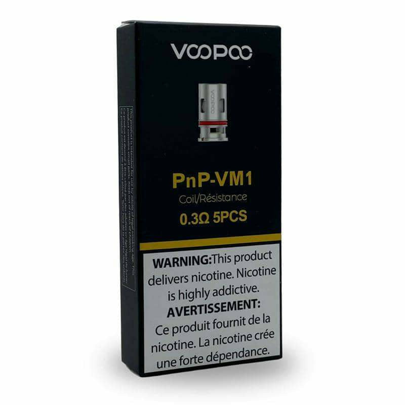 VOOPOO PNP REPLACEMENT COILS 5/PK (COMPATIBLE WITH DRAG X/S, VINCI, AND PNP TANK) Voopoo Coils 0.3ohm PnP-VM1 Mesh Coil - rated for 32-40W (DL)